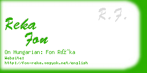 reka fon business card